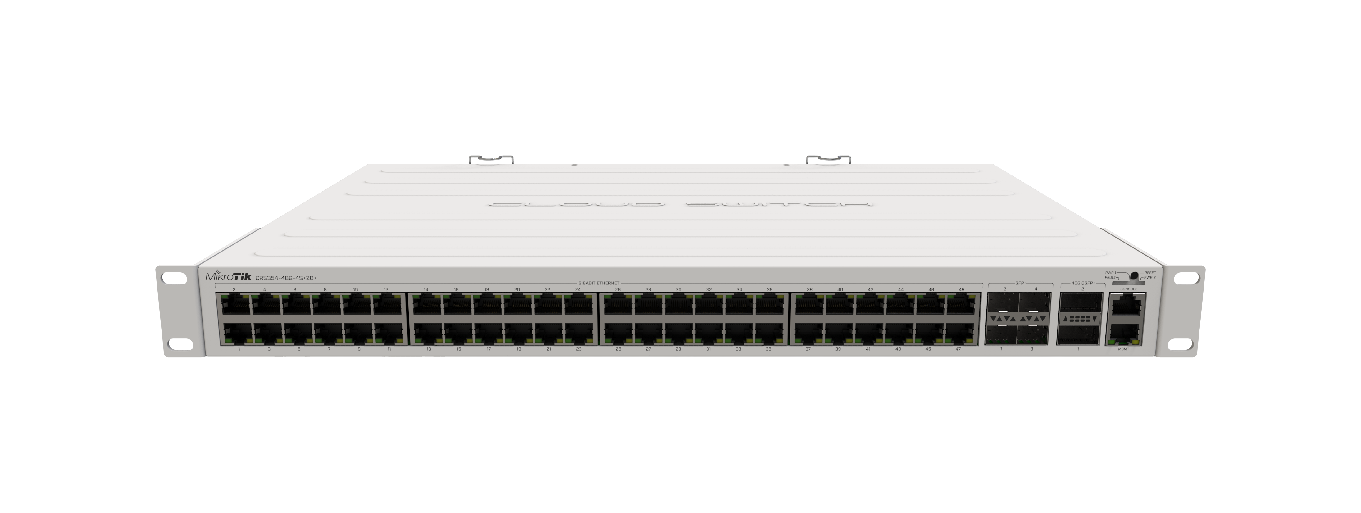 CRS354-48G-4S+2Q+RM Best price and best performance on the market – this 48 port switch will rock any setup, including 40 Gbps devices! CRS354-48G-4S+2Q+RM Best price and best performance on the market – this 48 port switch will rock any setup, including 40 Gbps devices!