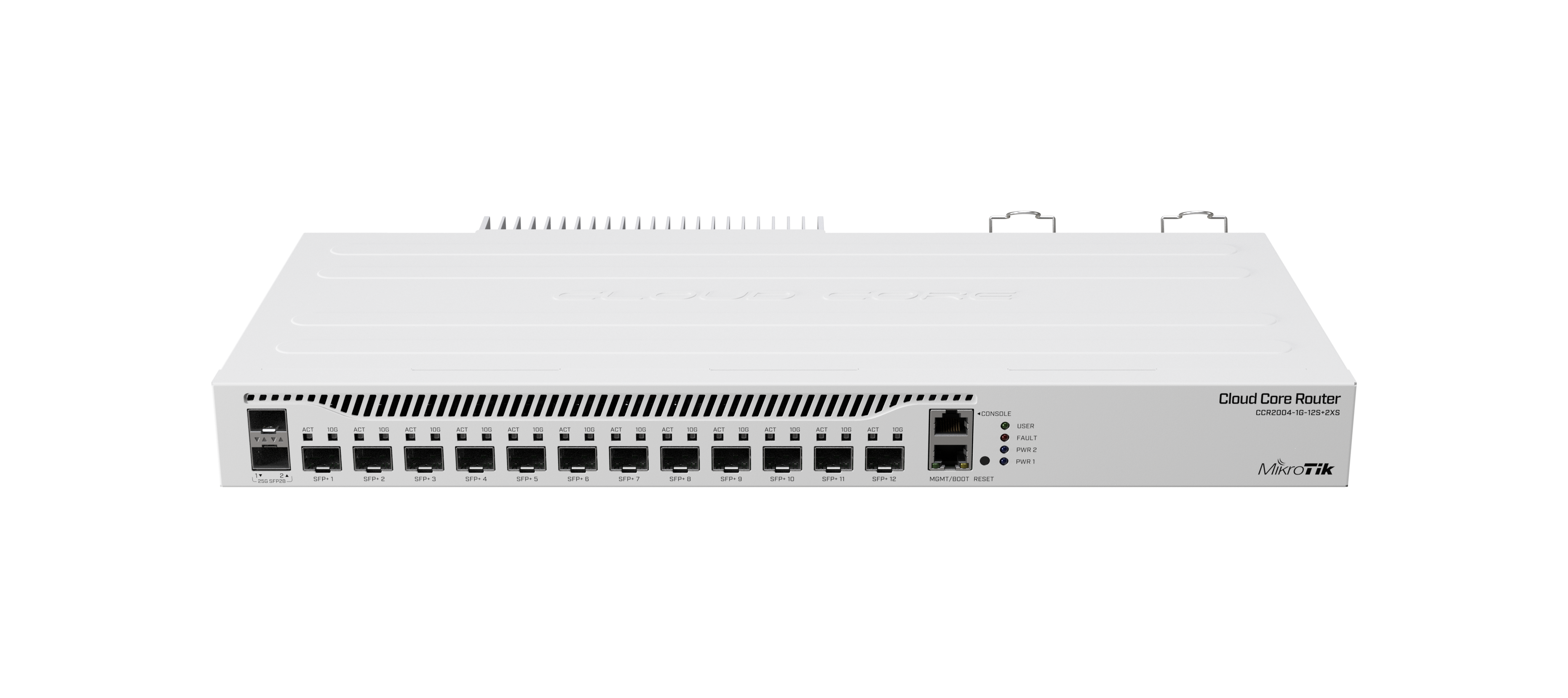 Simplify your network management with the CCR2004-1G-12S+2XS, a versatile connectivity router that consolidates multiple devices into one. With a range of ports (1 Gbps copper, 12 x 10 Gbps SFP+, and 2 x 25 Gbps SFP28), you can connect devices of all speeds and types. Simplify your network management with the CCR2004-1G-12S+2XS, a versatile connectivity router that consolidates multiple devices into one. With a range of ports (1 Gbps copper, 12 x 10 Gbps SFP+, and 2 x 25 Gbps SFP28), you can connect devices of all speeds and types.