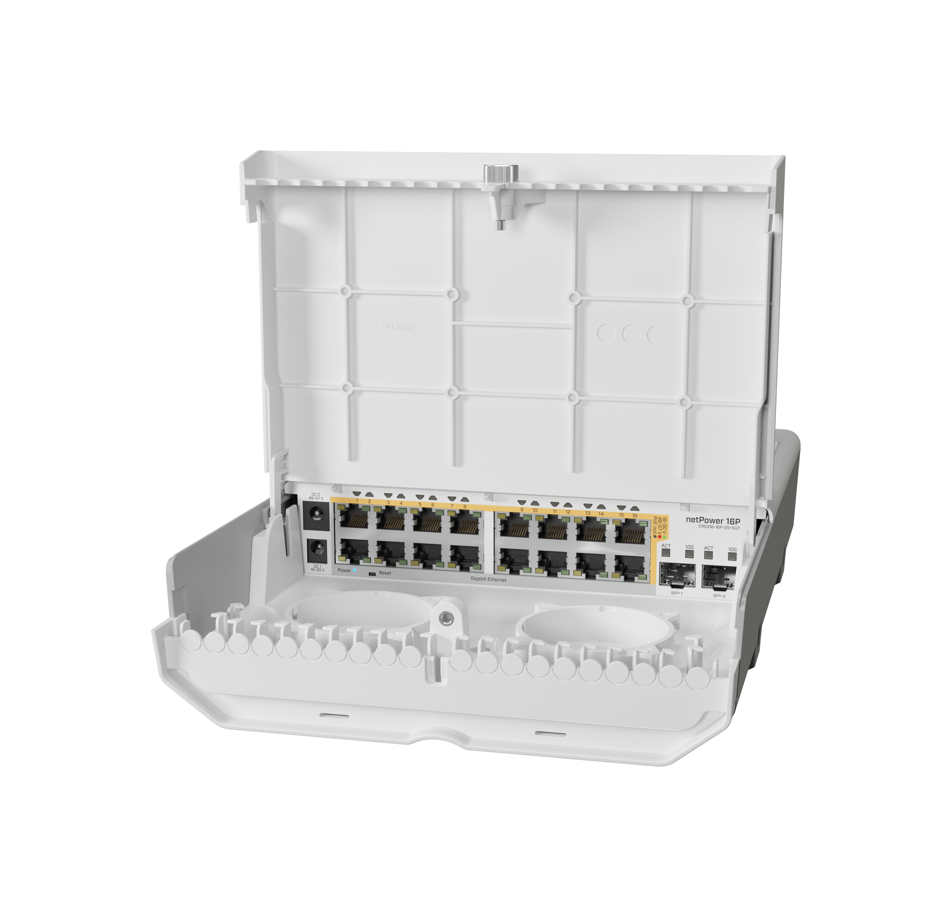 netPower 16P: The Ultimate Outdoor PoE Switch for Tower and Mast Installations Powering multiple access points, IP cameras, and uplinks on a tower or mast has never been easier or more efficient. The netPower 16P outdoor PoE switch offers: 16 Gigabit Ethernet ports with PoE-out for reliable and fast connectivity 2 SFP+ ports for 10G fiber uplinks, ensuring high-speed data transfer netPower 16P: The Ultimate Outdoor PoE Switch for Tower and Mast Installations Powering multiple access points, IP cameras, and uplinks on a tower or mast has never been easier or more efficient. The netPower 16P outdoor PoE switch offers: 16 Gigabit Ethernet ports with PoE-out for reliable and fast connectivity 2 SFP+ ports for 10G fiber uplinks, ensuring high-speed data transfer