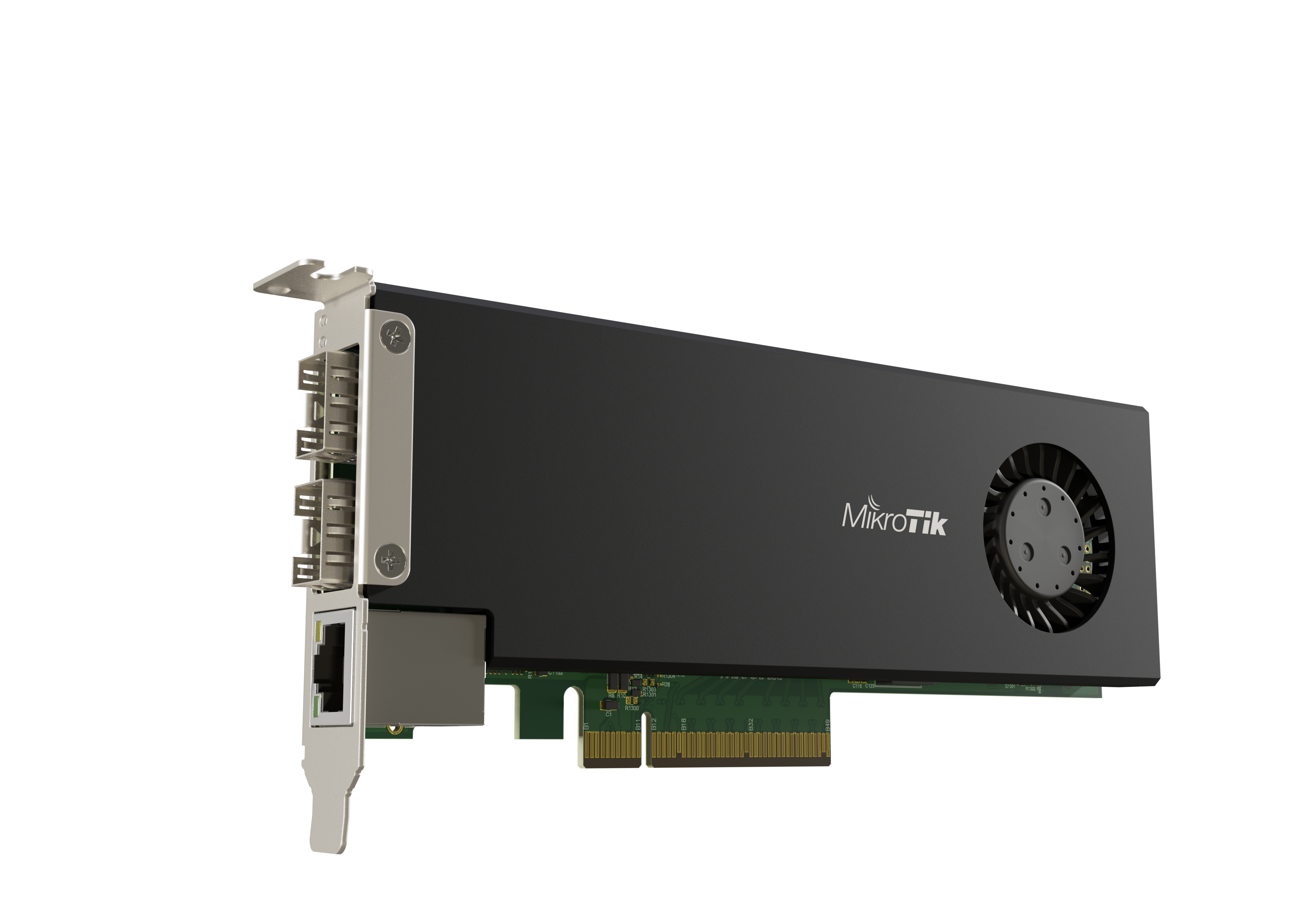 CCR2004: High-Speed PCIe Ethernet Adapter & Router 2x 25 Gigabit PCIe Ethernet adapter Fully-fledged router with RouterOS 4 virtual Ethernet interfaces Passthrough mode for wire-speed performance Powerful quad-core CPU, 4 GB RAM, 128 MB NAND storage Space-saving design for server rooms and data centers A revolutionary device combining high-speed networking and robust routing capabilities in a single PCIe card. CCR2004: High-Speed PCIe Ethernet Adapter & Router 2x 25 Gigabit PCIe Ethernet adapter Fully-fledged router with RouterOS 4 virtual Ethernet interfaces Passthrough mode for wire-speed performance Powerful quad-core CPU, 4 GB RAM, 128 MB NAND storage Space-saving design for server rooms and data centers A revolutionary device combining high-speed networking and robust routing capabilities in a single PCIe card.