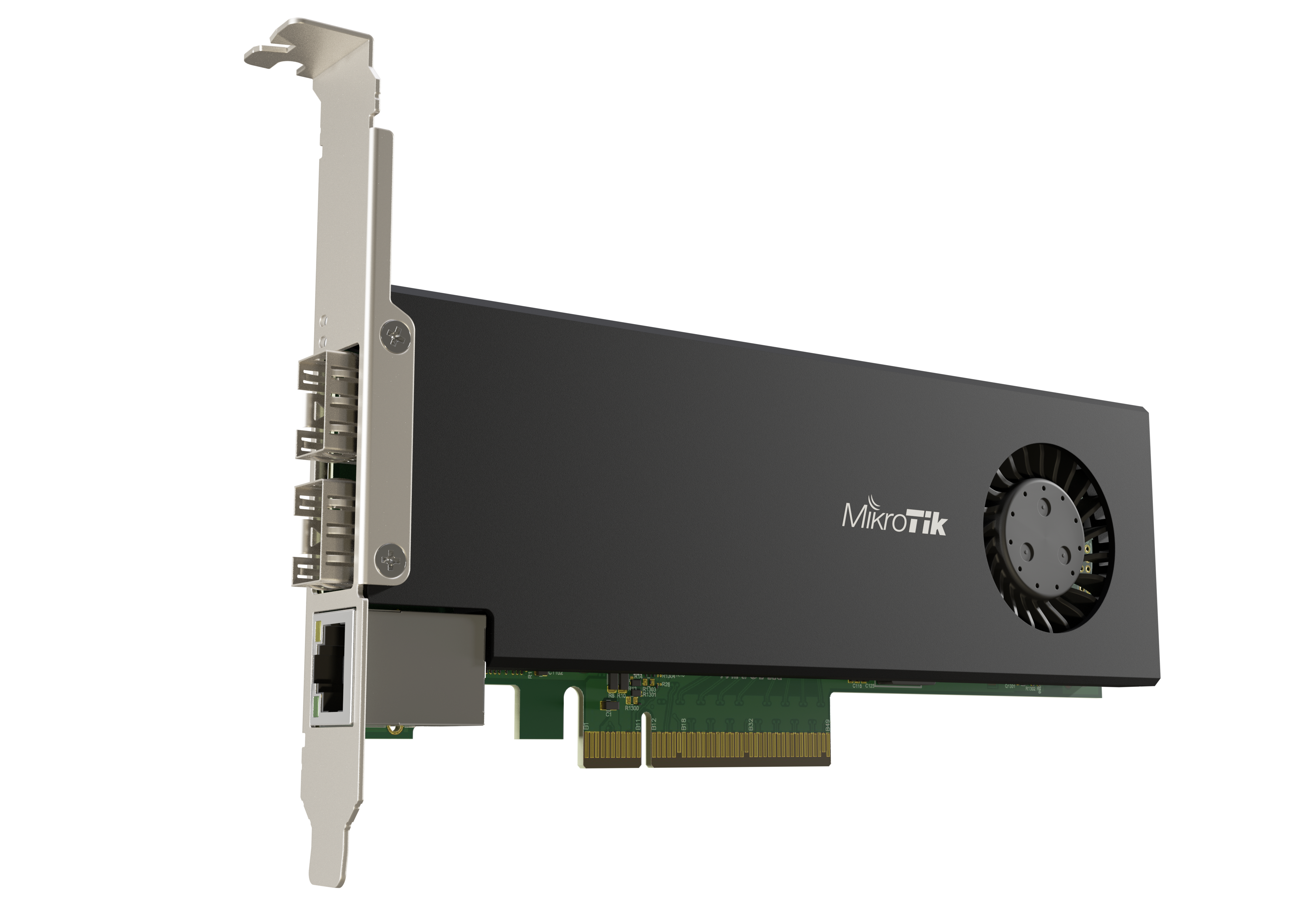 CCR2004: High-Speed PCIe Ethernet Adapter & Router 2x 25 Gigabit PCIe Ethernet adapter Fully-fledged router with RouterOS 4 virtual Ethernet interfaces Passthrough mode for wire-speed performance Powerful quad-core CPU, 4 GB RAM, 128 MB NAND storage Space-saving design for server rooms and data centers A revolutionary device combining high-speed networking and robust routing capabilities in a single PCIe card. CCR2004: High-Speed PCIe Ethernet Adapter & Router 2x 25 Gigabit PCIe Ethernet adapter Fully-fledged router with RouterOS 4 virtual Ethernet interfaces Passthrough mode for wire-speed performance Powerful quad-core CPU, 4 GB RAM, 128 MB NAND storage Space-saving design for server rooms and data centers A revolutionary device combining high-speed networking and robust routing capabilities in a single PCIe card.