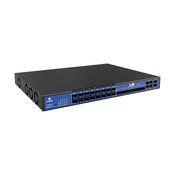 16 Port EPON OLT Model: V1600D16 Spec: 16*EPON,4GE(RJ45)+4*GE(SFP)+4*10GE(SFP+)Dual power modules available in DC/AC ,support hot-swap Weight: 6.5kg 16 Port EPON OLT Model: V1600D16 Spec: 16*EPON,4GE(RJ45)+4*GE(SFP)+4*10GE(SFP+)Dual power modules available in DC/AC ,support hot-swap Weight: 6.5kg