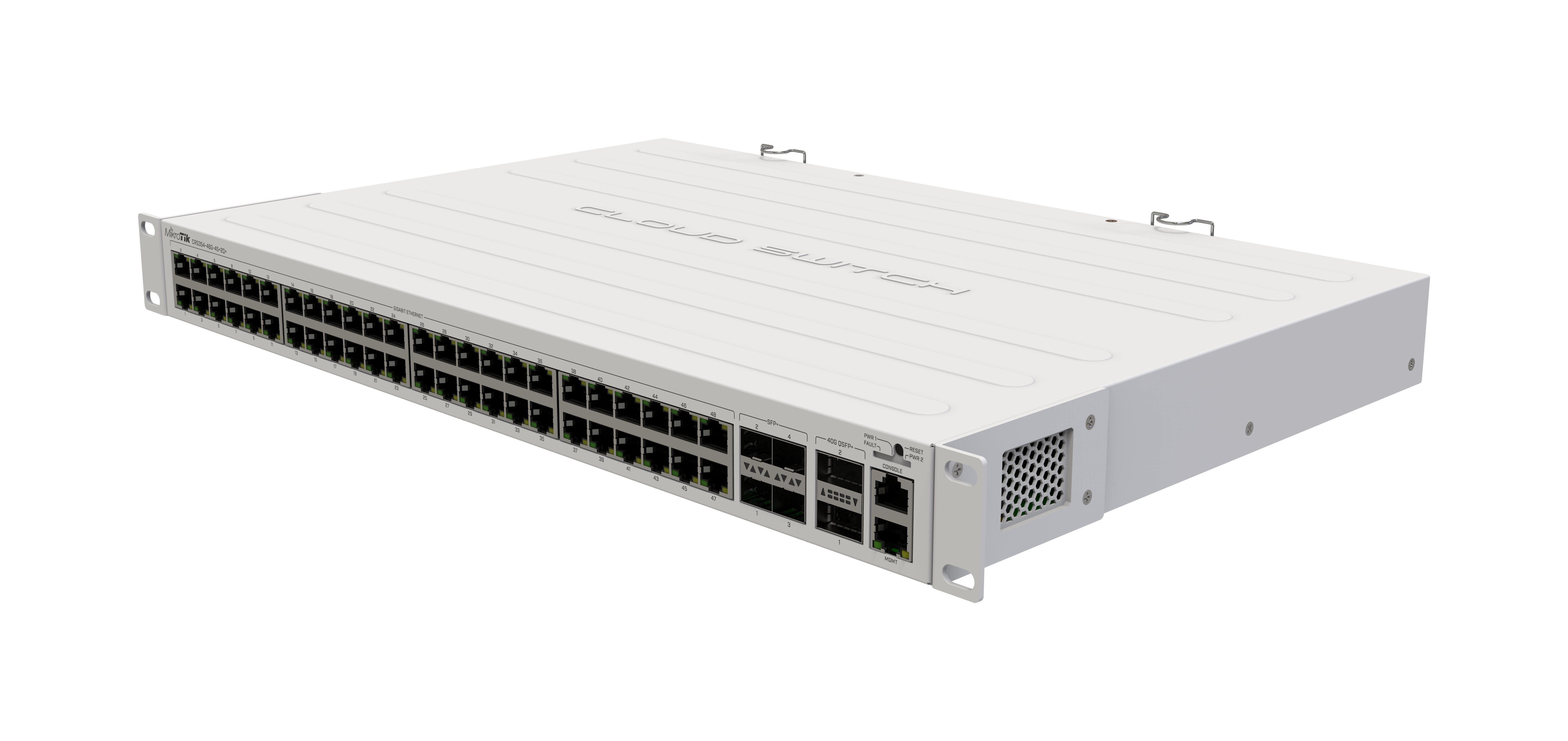 CRS354-48G-4S+2Q+RM Best price and best performance on the market – this 48 port switch will rock any setup, including 40 Gbps devices!