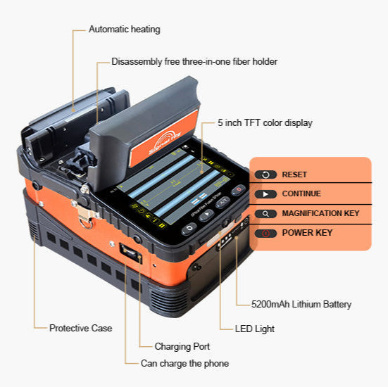 Signal Fire AI-6A: Advanced Six-Motor Optical Fiber Fusion Splicer