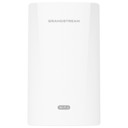 A white Grandstream WiFi wireless outdoor wall mount antenna on a solid white background.
