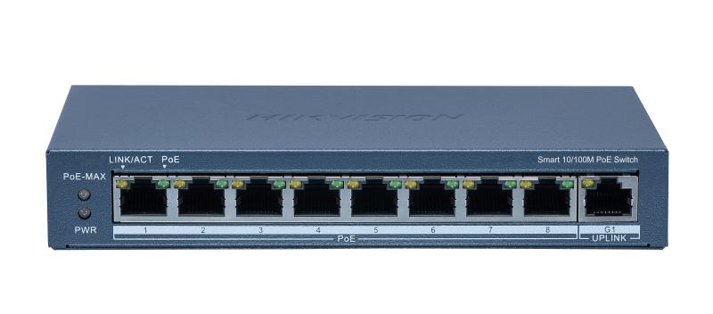Network switch with multiple ports on a white background