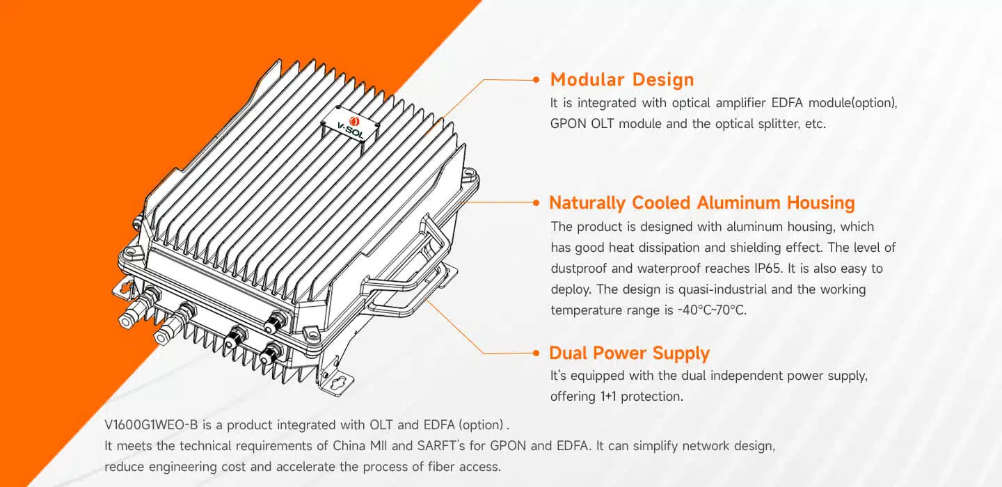 Outdoor 8 Port GPON OLT With EDFA (V1600G1WEO-B)