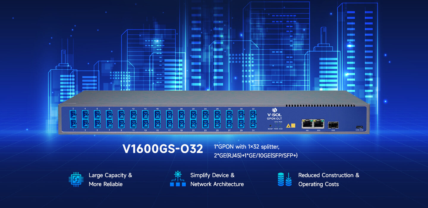 Single PON with 1×32 Splitter GPON OLT (V1600GS-O32)