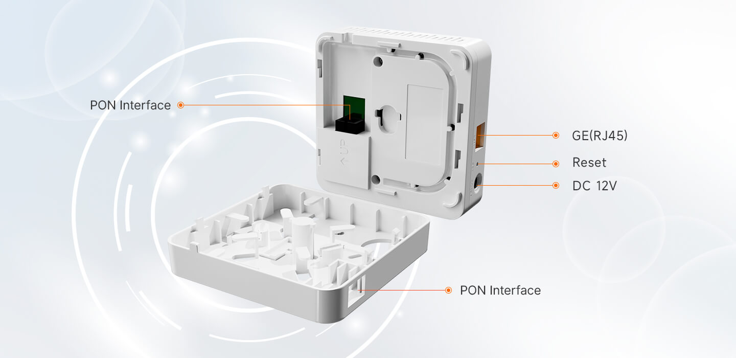 1XPON+1GE ONT Model: V2801SC Spec: 1*XPON+1*GE