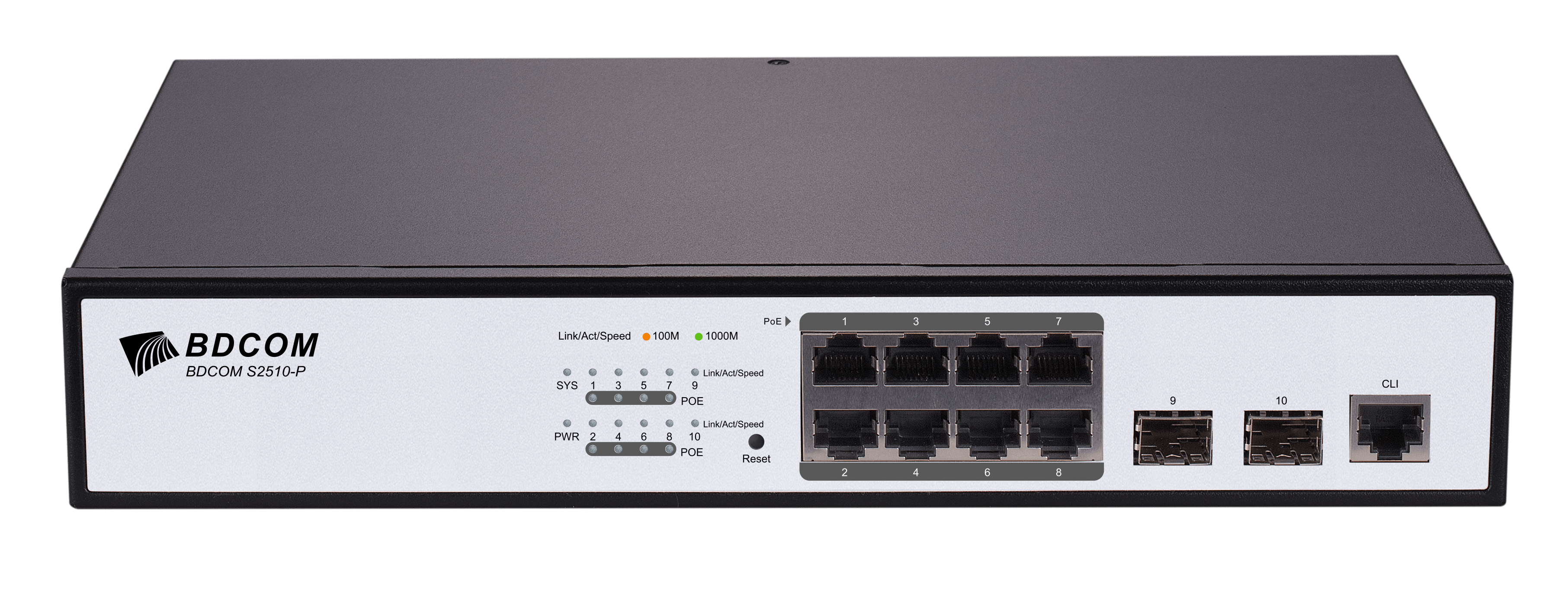 BDCOM S2510P 10-port Full Gigabit Layer 2 Manageable PoE+ Switch
